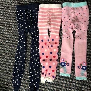 3 pair Hanna Andersson footed and footless tights
